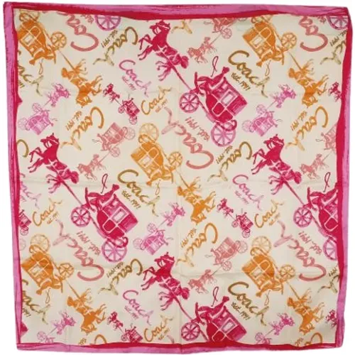 Pre-owned Scarves, female, , Size: ONE SIZE Pre-owned Silk Scarf - Coach Pre-owned - Modalova