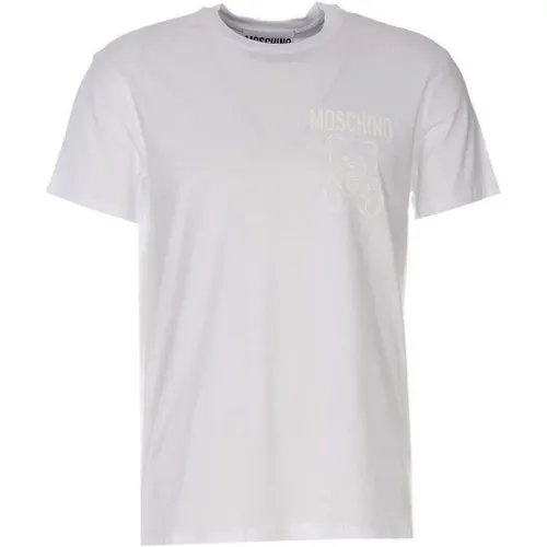 Leichtes Naturweißes T-Shirt - Moschino - Modalova