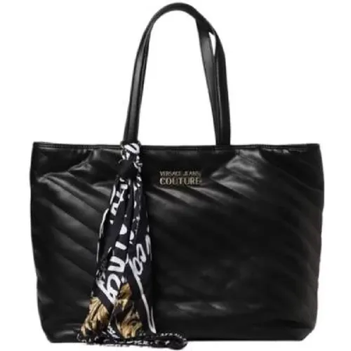 Quilted Shoulder Bag with Removable Baroque Regalia Scarf , female, Sizes: ONE SIZE - Versace Jeans Couture - Modalova