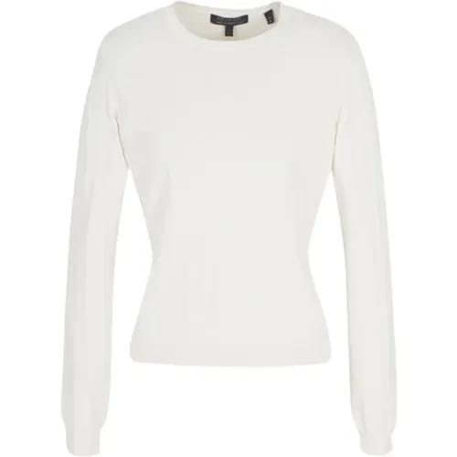 Round-neck Knitwear, female, , Size: M Sweater with allover jacquard logo - Armani Exchange - Modalova