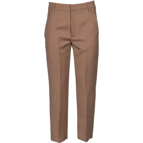 Chinos, female, , Size: W30 Straight Leg Camel Trousers - Dondup - Modalova