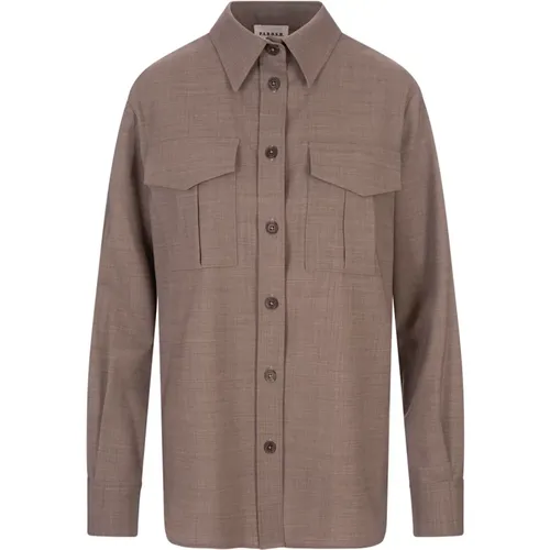 Taupe Stretch Wool Shirt , Damen, Größe: S - P.A.R.O.S.H. - Modalova