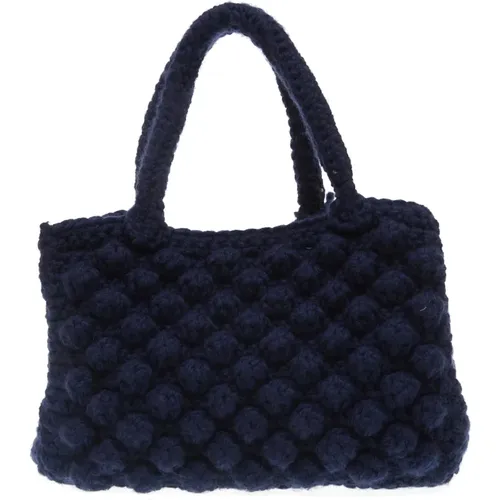 Blaue Handtasche - Shoppingcrochet Modell , Damen, Größe: ONE Size - Chica London - Modalova
