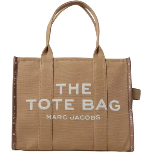 Tote Bags, female, , Size: ONE SIZE Canvas Tote Bag with Jacquard Logo - Marc Jacobs - Modalova