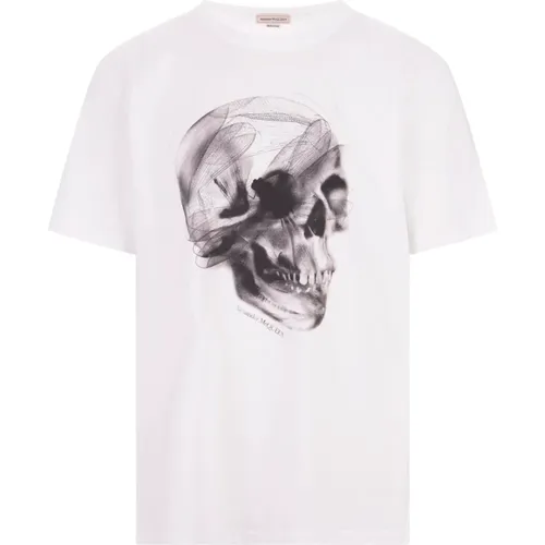 T-Shirts, male, , Size: M Skull Graphic T-shirt - alexander mcqueen - Modalova