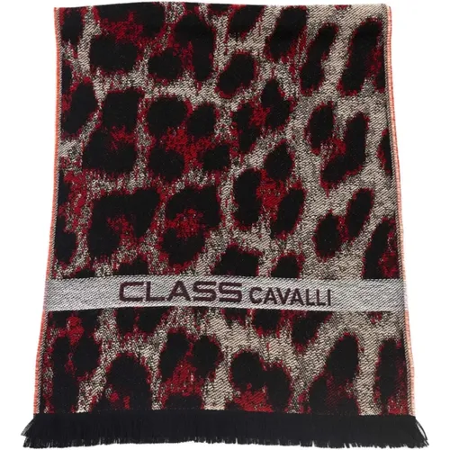 Winter Scarves, male, , Size: ONE SIZE Animalier Pattern Scarf Accessories - Cavalli Class - Modalova