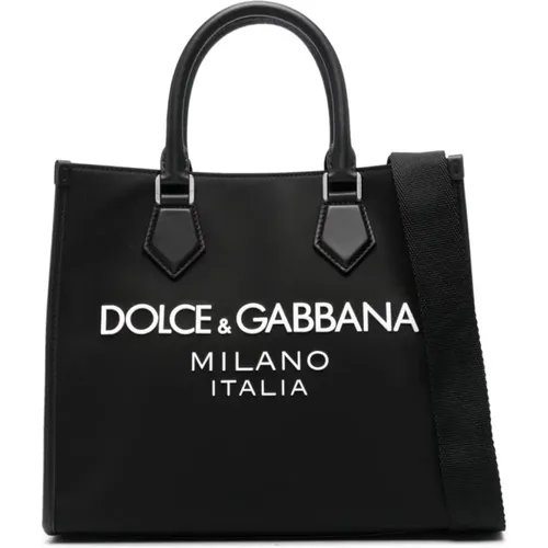 Umhängetasche mit Canvas und Lederbesatz,Handbags - Dolce & Gabbana - Modalova