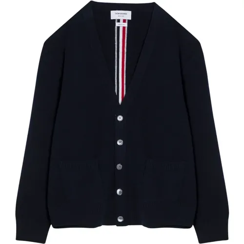 Cardigans, male, , Size: 2XL Short Cardigan Sweater - Thom Browne - Modalova