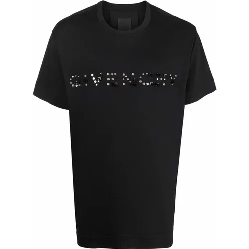 Schwarzes Baumwoll-T-Shirt mit Logo-Detail - Givenchy - Modalova