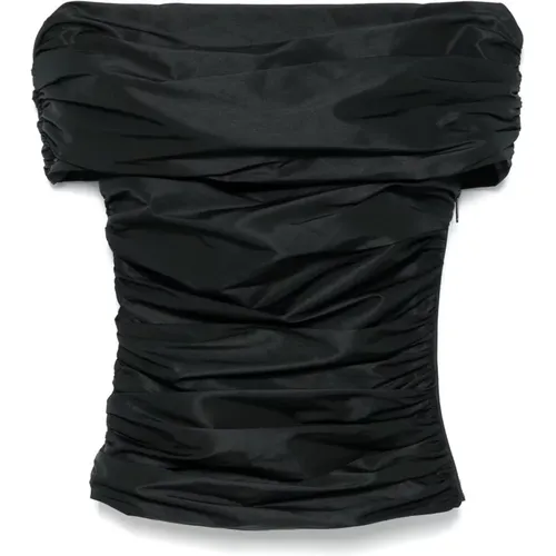 Schwarzes Taffeta-Top mit Seitenreißverschluss , Damen, Größe: XS - Coperni - Modalova