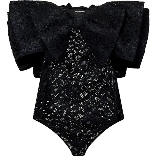 Lace Bodysuit with Oversized Bow , female, Sizes: L, S - Rotate Birger Christensen - Modalova