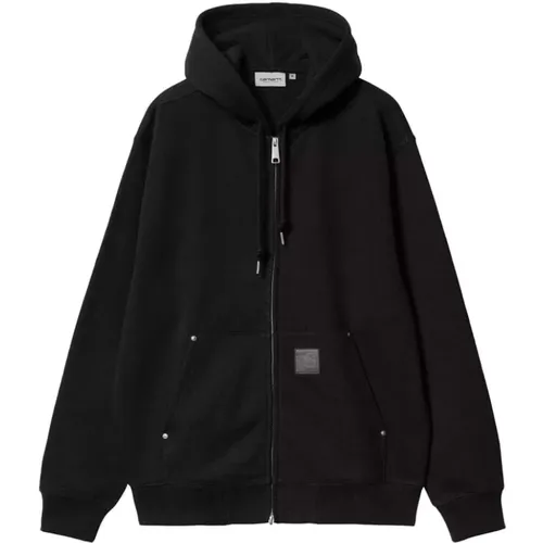 Zip-throughs, male, , Size: XL Zip Hooded Cotton Polyester Sweater - Carhartt WIP - Modalova