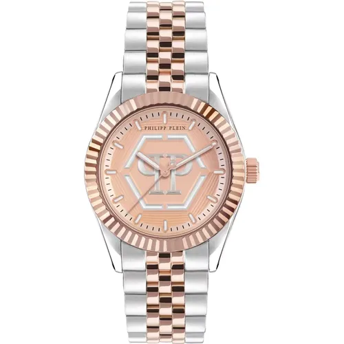 Date Superlative Silver/Rose Gold Watch , female, Sizes: ONE SIZE - Philipp Plein - Modalova