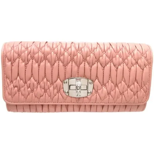 Pre-owned Wallets, female, , Size: ONE SIZE Pre-owned Leather wallets - Miu Miu Pre-owned - Modalova