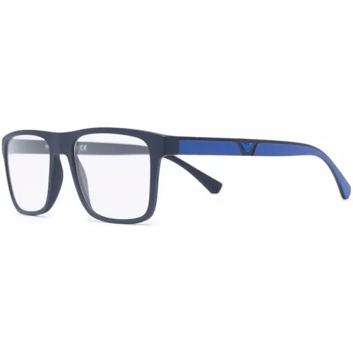 Blaue Clip Sonnenbrille , Herren, Größe: 54 MM - Emporio Armani - Modalova