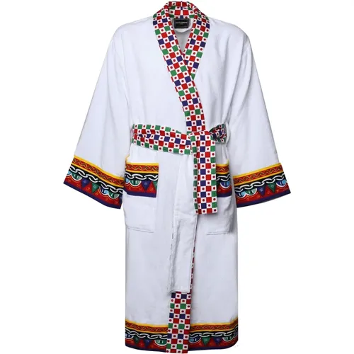 Robes, male, , Size: L Cotton Terry Accessories with Printed Details - Dolce & Gabbana - Modalova