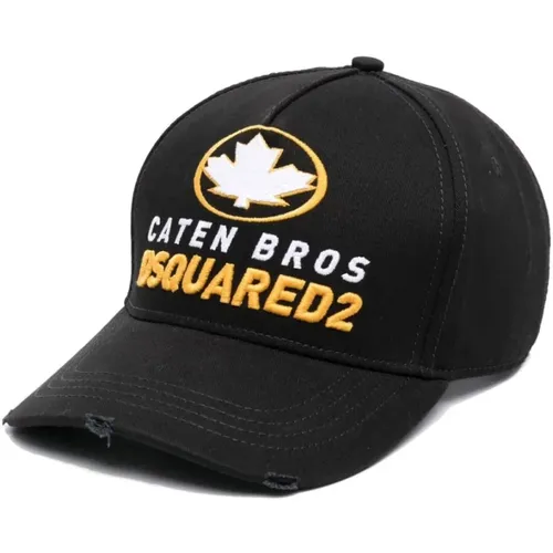 Caps, male, , Size: ONE SIZE Distressed Baseball Cap Logo - Dsquared2 - Modalova