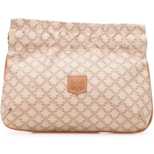 Pre-owned Clutches, female, , Size: ONE SIZE Pre-owned Textile Pouch Accessory for Storage and Travel - Celine Vintage - Modalova