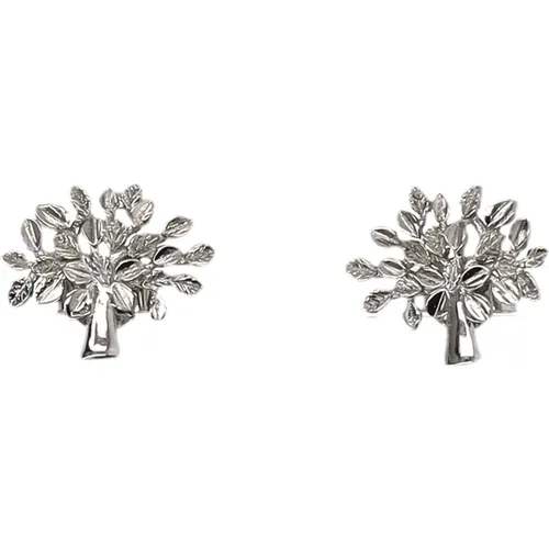 Silberschmuck Accessoires Gravierte Ohrringe , Damen, Größe: ONE Size - Mulberry - Modalova