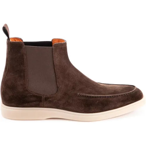 Chelsea Boots, male, , Size: 8 1/2 US Suede Chelsea Boots - Santoni - Modalova