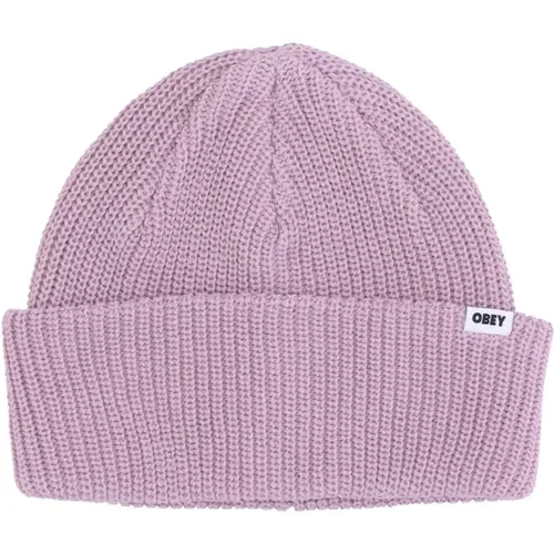 Beanies, male, , Size: ONE SIZE Lilac Chalk Beanie Hat - Obey - Modalova