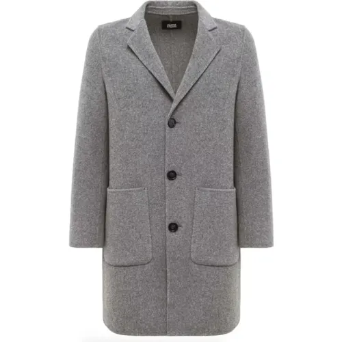 Medium Grey Wool Coat with Buttons , male, Sizes: XL, 2XL, M - Alpha Studio - Modalova