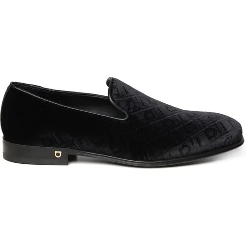 Loafers, male, , Size: 11 US Velvet Loafers Low Heel Italy - Salvatore Ferragamo - Modalova