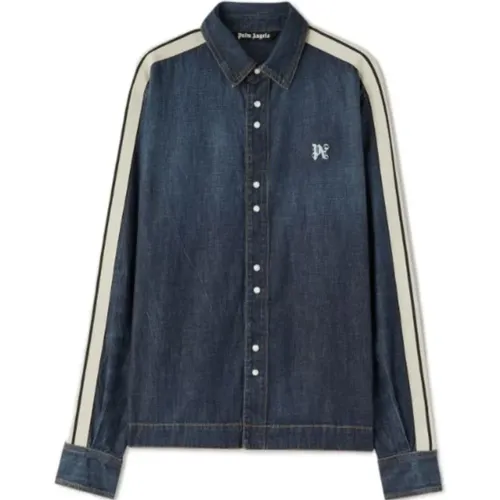 Stylisches Denim Overshirt , Herren, Größe: S - Palm Angels - Modalova