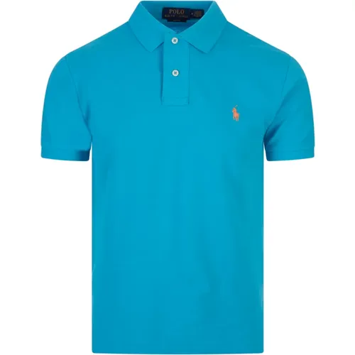 Blaues Polo-Shirt Amerikanischer Stil , Herren, Größe: S - Ralph Lauren - Modalova