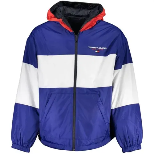 Light Jackets, male, , Size: L Colorblock Track Jacket Reversible Hooded - Tommy Hilfiger - Modalova