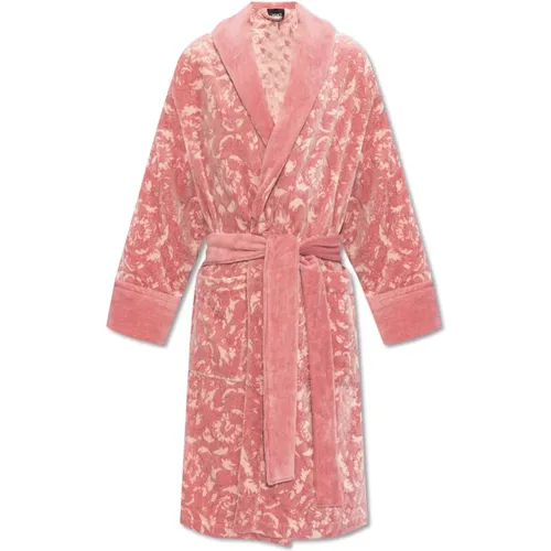 Robes, male, , Size: XL Bathrobe with Barocco pattern - Versace - Modalova