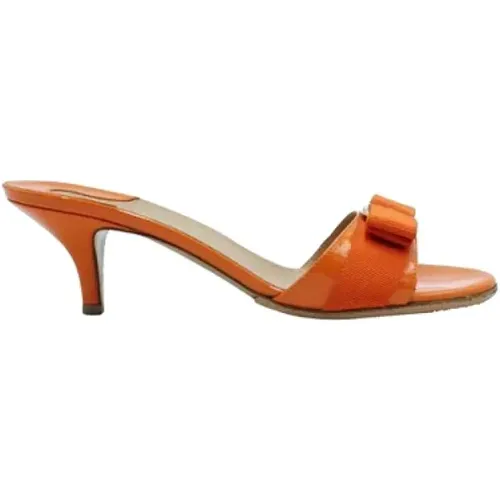 Pre-owned Leather sandals , female, Sizes: 4 1/2 UK - Salvatore Ferragamo Pre-owned - Modalova