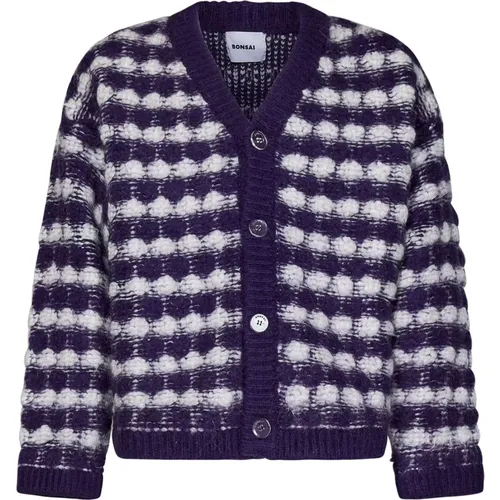 Purple Knitwear Cardigan Aw24 , male, Sizes: S, L, M - Bonsai - Modalova