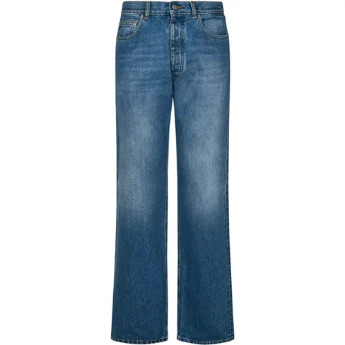 Blaue Baumwoll-Denim Straight-Leg Jeans , Herren, Größe: W32 - Maison Margiela - Modalova