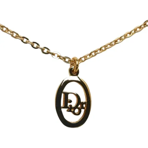 Pre-owned Gold necklaces , female, Sizes: ONE SIZE - Dior Vintage - Modalova