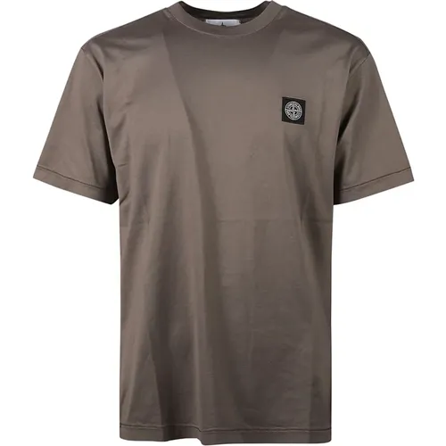 Lässiges Baumwoll-T-Shirt , Herren, Größe: XL - Stone Island - Modalova