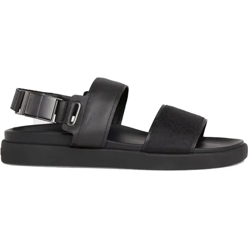 Schwarze flache Sandale für Männer , Herren, Größe: 44 EU - Calvin Klein - Modalova