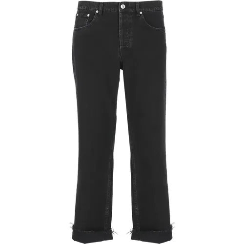 Schwarze Baumwolljeans mit Gürtelschlaufen - Lanvin - Modalova