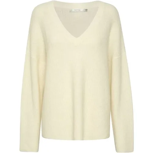 Alphagz V-Pullover Noos Sweater Ivory , female, Sizes: XS, XL, L, M, S - Gestuz - Modalova
