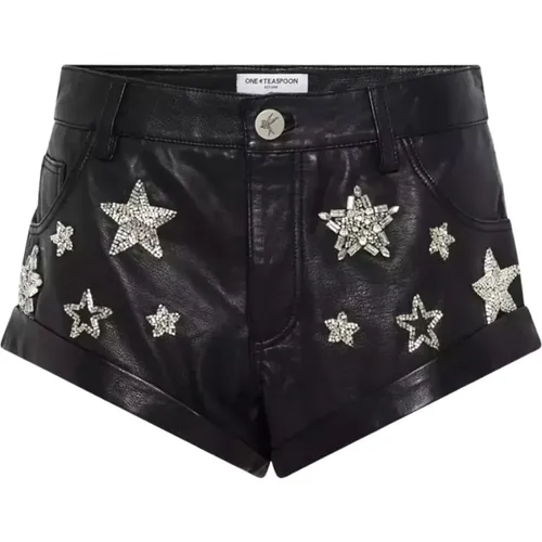 Short Shorts, female, , Size: W27 Leather Star Shorts - One Teaspoon - Modalova