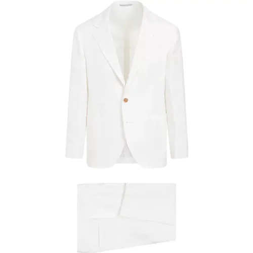 Linen Suit Notched Collar , male, Sizes: XL, L - BRUNELLO CUCINELLI - Modalova