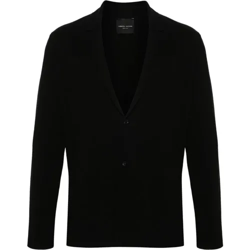 Knit Cotton Jacket with Classic Lapel and Button Closure , male, Sizes: L, 2XL, XL, M - Roberto Collina - Modalova