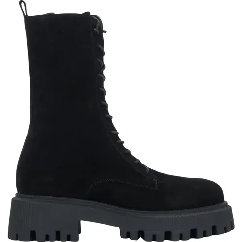 Lace-up Boots, female, , Size: 10 US Women's Ankle Boots made of Premium Italian Genuine Velour Er00117936 - Estro - Modalova