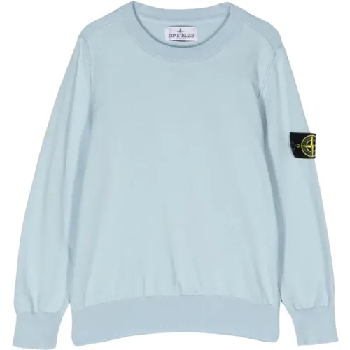 Blauer Pullover mit Logoärmel - Stone Island - Modalova