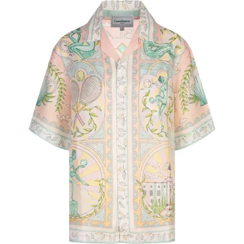 Shirts, female, , Size: M Art Deco Linen Shirt MultiColour - Casablanca - Modalova