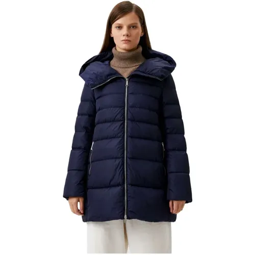 Blaue Nylonjacke & Mantel , Damen, Größe: L - add - Modalova