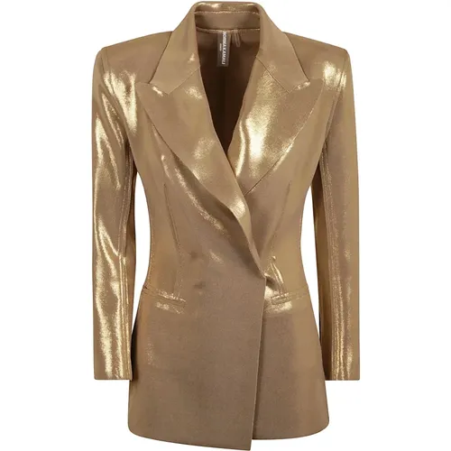 Golden Classic Double Breasted Jackets , female, Sizes: S - Norma Kamali - Modalova