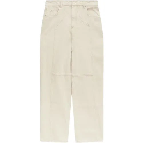 Ecru Denim Loose-fit Hose , Damen, Größe: M - Isabel Marant Étoile - Modalova