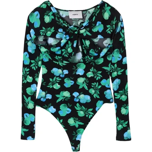 Body, female, , Size: S Floral Print CutOut Bodysuit - Coperni - Modalova