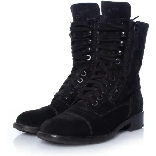 Pre-owned Suede boots , female, Sizes: 4 1/2 UK - Chanel Vintage - Modalova